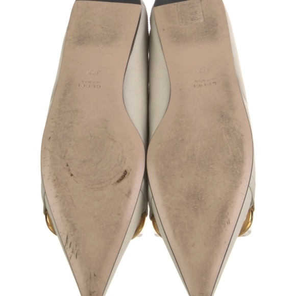 Gucci Chain-Link Accent Leather Mary Jane Flats Women's Size: 7.5 - Picture 6 of 6